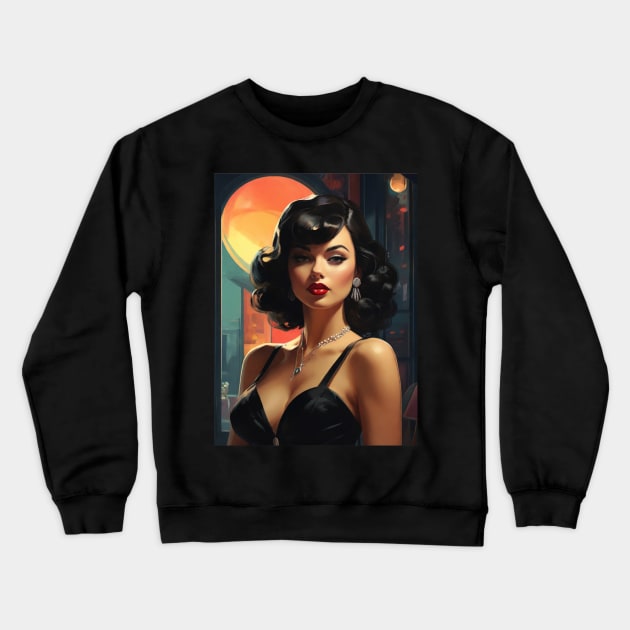 Noir Femme Fatale 1940’s (version 1) Crewneck Sweatshirt by StudioX27